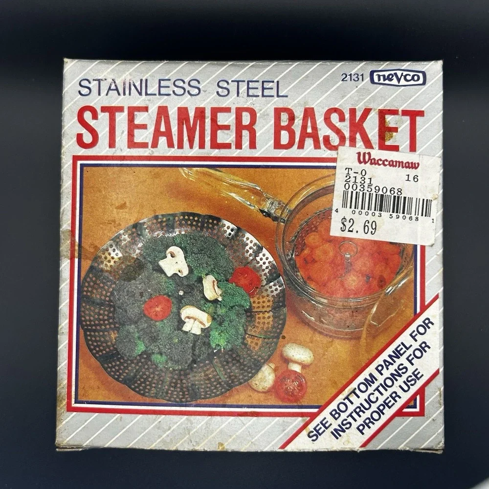 Vintage Nevco Stainless Steel Food Steamer In Original Packaging
